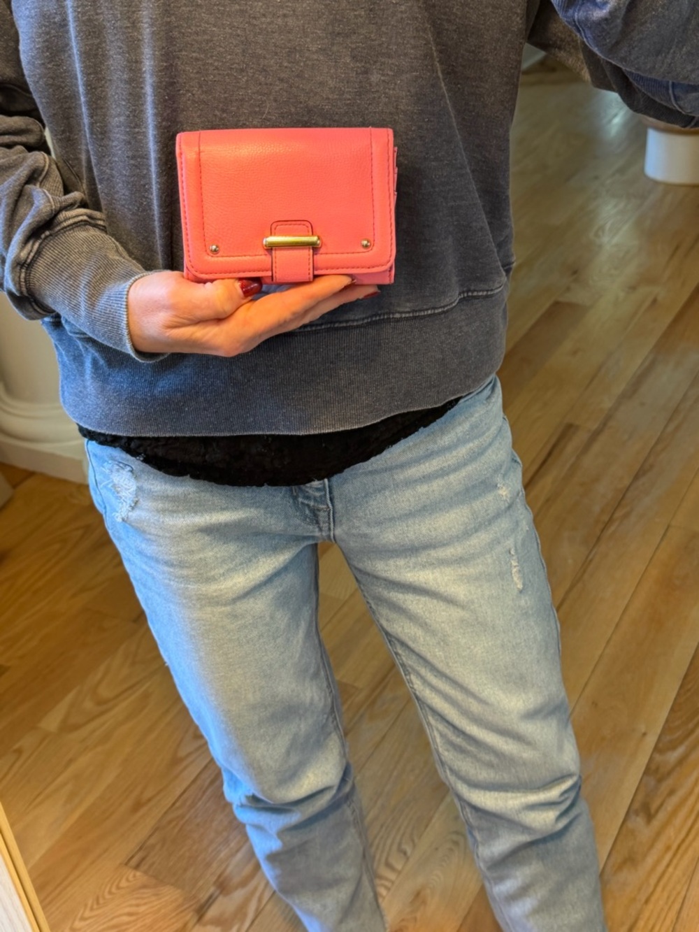 Barbiecore Pink Faux Leather Compact‎ Wallet Snap Closure  (VGUC)